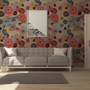 Removable Wallpaper: Abstract Floral Texture - Self-Adhesive, Easy Install