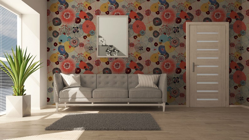 Removable Wallpaper: Abstract Floral Texture - Self-Adhesive, Easy Install