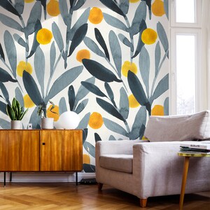 Removable Wallpaper: Painted Orange Scandinavian - Peel and Stick