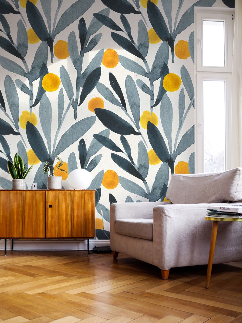 Removable Wallpaper: Painted Orange Scandinavian - Peel and Stick