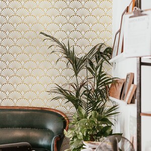 Gold Art Deco Wallpaper - Removable Peel and Stick Wall Mural