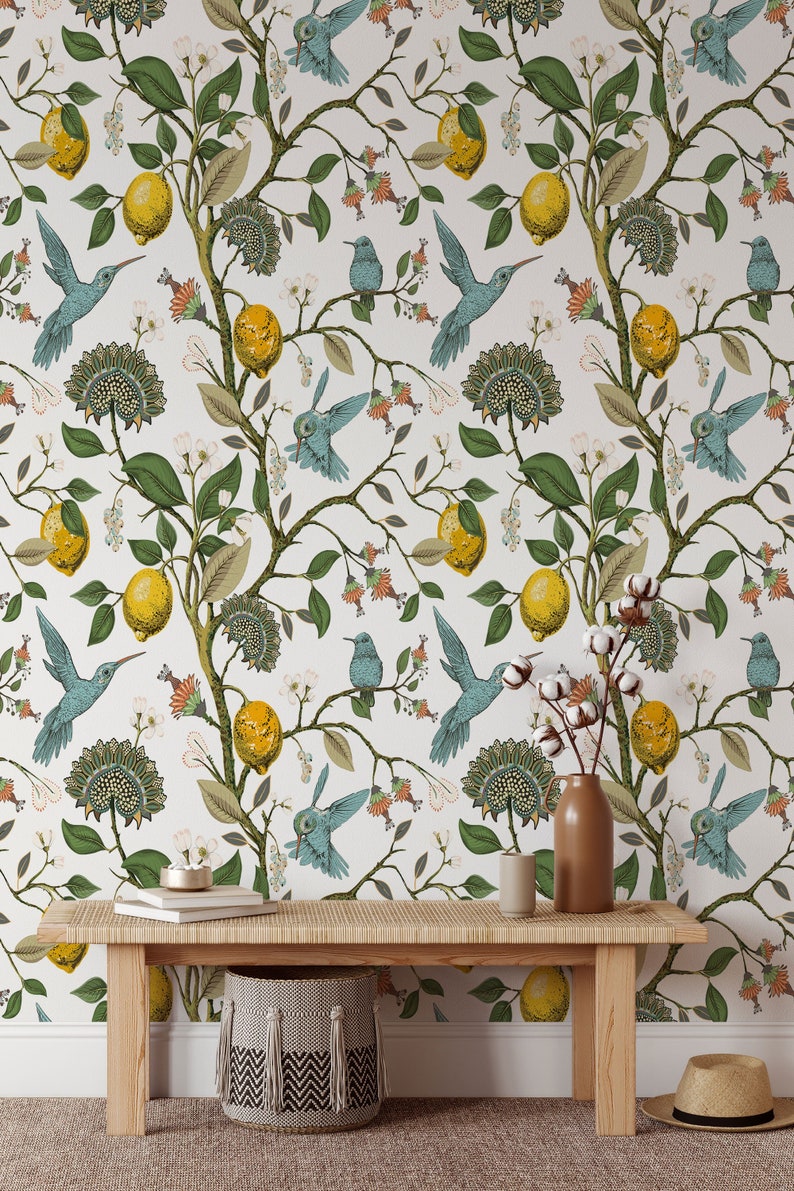 Peel and Stick Wallpaper: Scandinavian Vintage Pattern - Removable