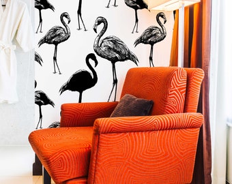 Retro Flamingo | Removable Wallpaper | Self-adhesive | Temporary wallpaper #66