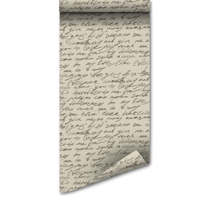 Handschrift auf altem Vintage Papier | Abnehmbare Tapete | Selbstklebend | Temporäre Tapete #282