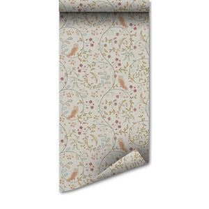 Carta da parati William Morris - Carta da parati vintage con uccellini - Carta da parati vintage rimovibile per la decorazione della casa e il restyling della stanza