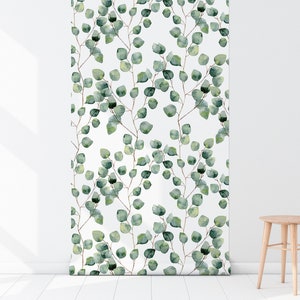 Green Leaves Wall Decor Removable Botanical Wallpaper