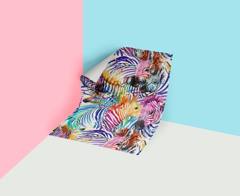 Watercolor Zebra Wallpaper - Removable Peel and Stick Design
