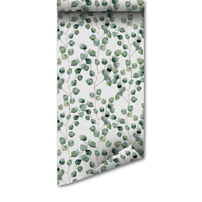 Green Leaves Wall Decor Removable Botanical Wallpaper