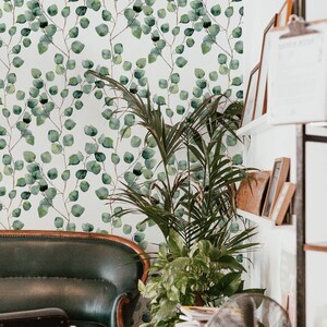 Green Leaves Wall Decor Removable Botanical Wallpaper