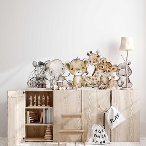 Jungle Safari Nursery Wall Decals | Baby Elephant, Giraffe, and Lion ...