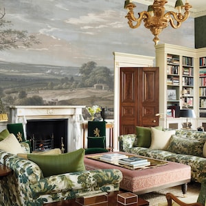 Rural Painting Wall Mural Removable Wallpaper Vintage Landscape Wall Decor Scenic Art for Unique Home Decoration