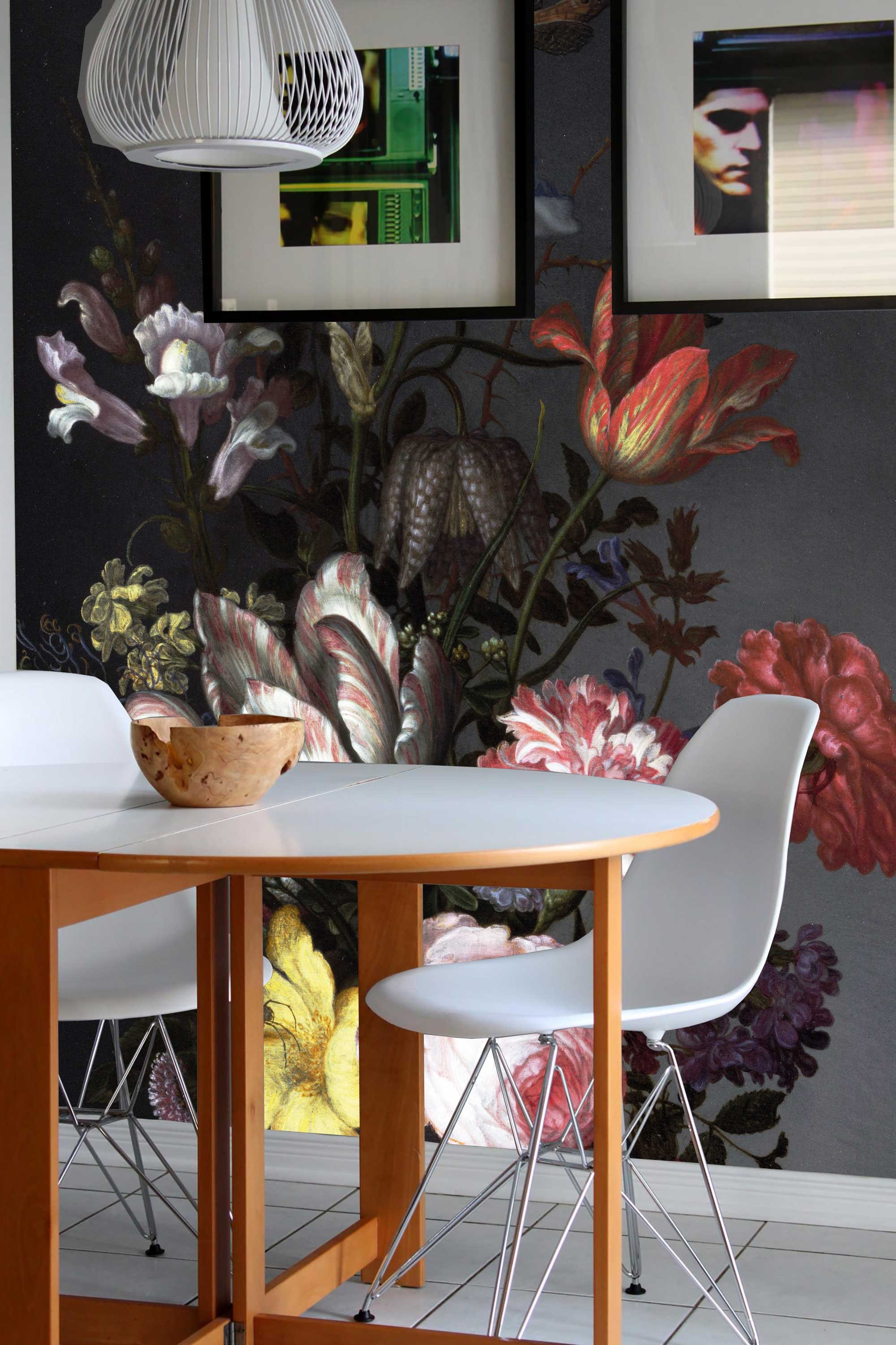 Dutch Dark Vintage Floral Removable Wallpaper Peel and Stick Etsy