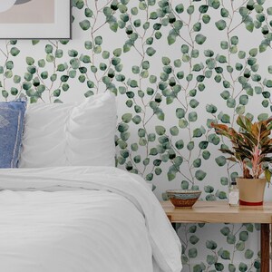 Green Leaves Wall Decor Removable Botanical Wallpaper