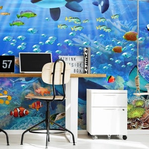 Removable Wall Mural: Underwater Ocean Design - Peel and Stick