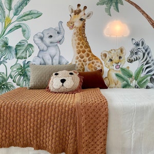 Cute Safari Decals for Kids Room | Wild African Animal Wall Art | Peel and Stick Jungle Stickers, Elephant