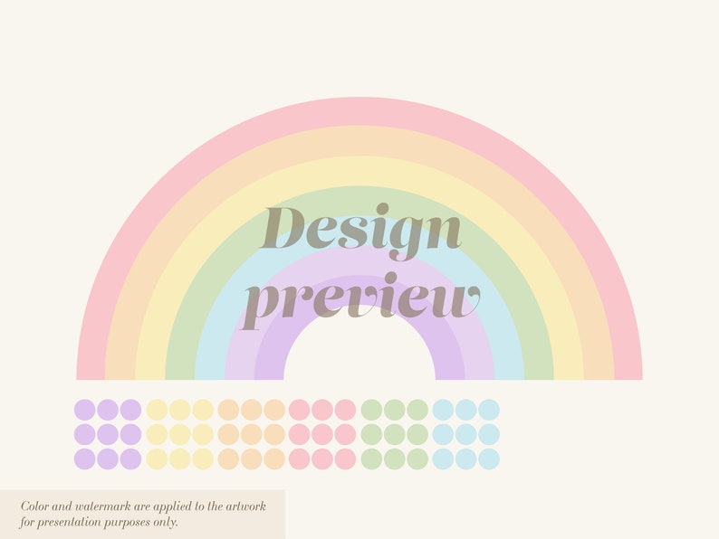 Vibrant Rainbow & Boho Dot Sticker, Large Nursery Mural, Peel Stick Applique for Girls Bedroom Decor