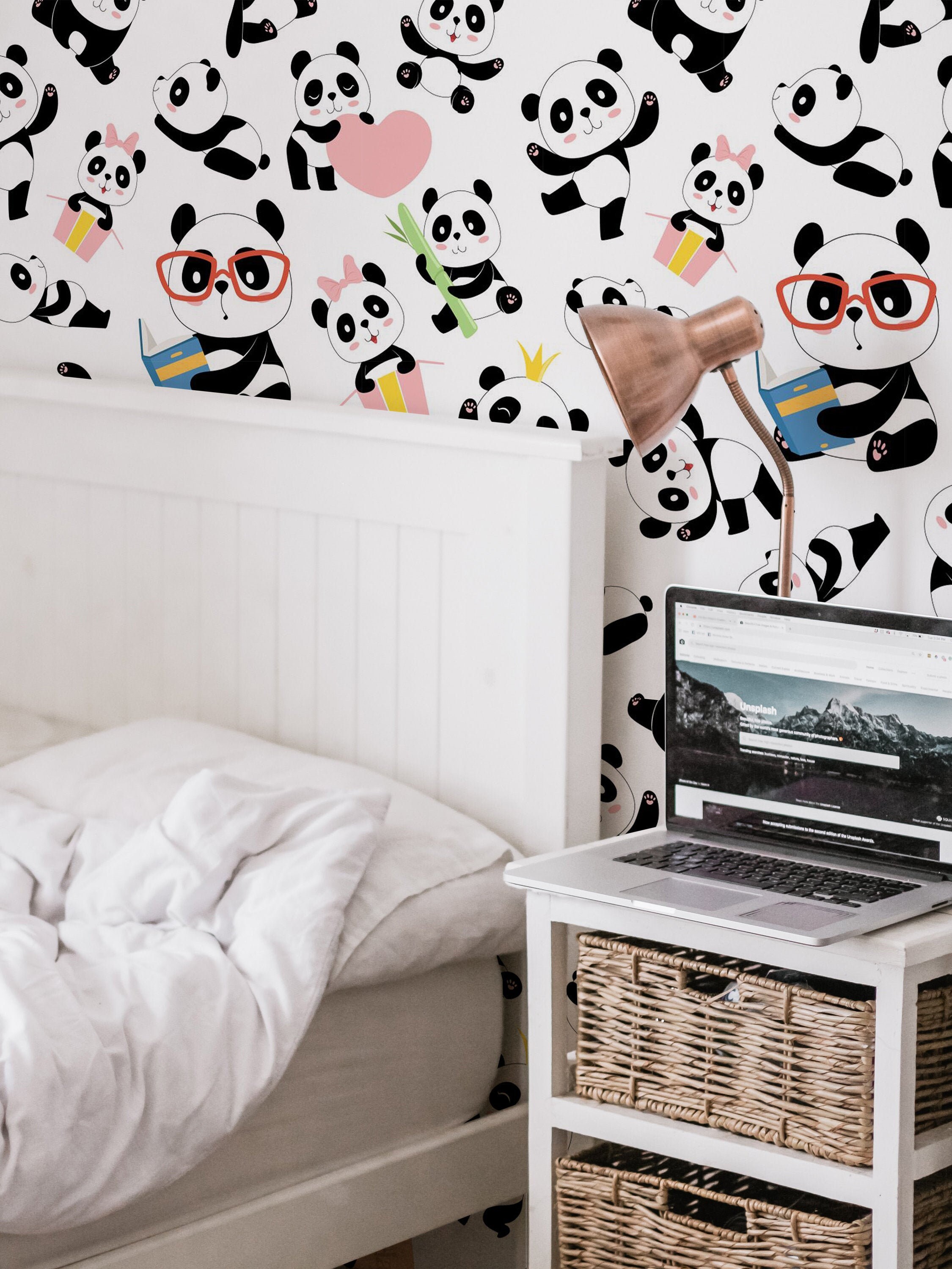 Kawaii Panda Fabric, Wallpaper and Home Decor