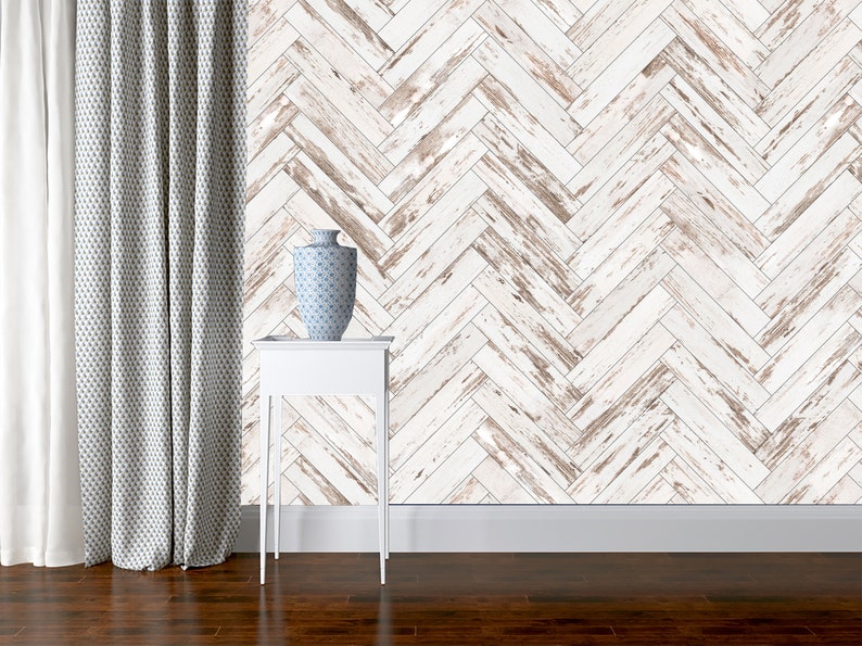 Herringbone Wallpaper Peel and Stick Wallpaper Removable for Etsy