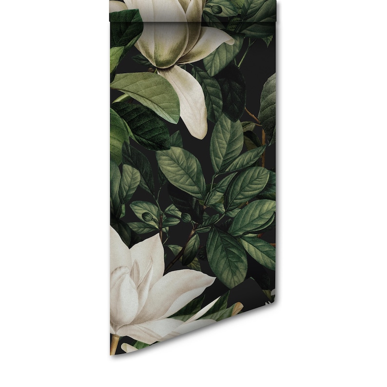 Self Adhesive Wallpaper: Moonlit Garden Botanical - Removable Peel & Stick