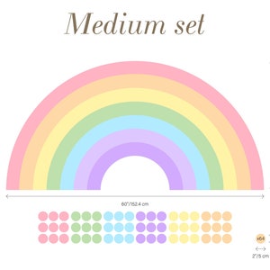 Vibrant Rainbow & Boho Dot Sticker, Large Nursery Mural, Peel Stick Applique for Girls Bedroom Decor