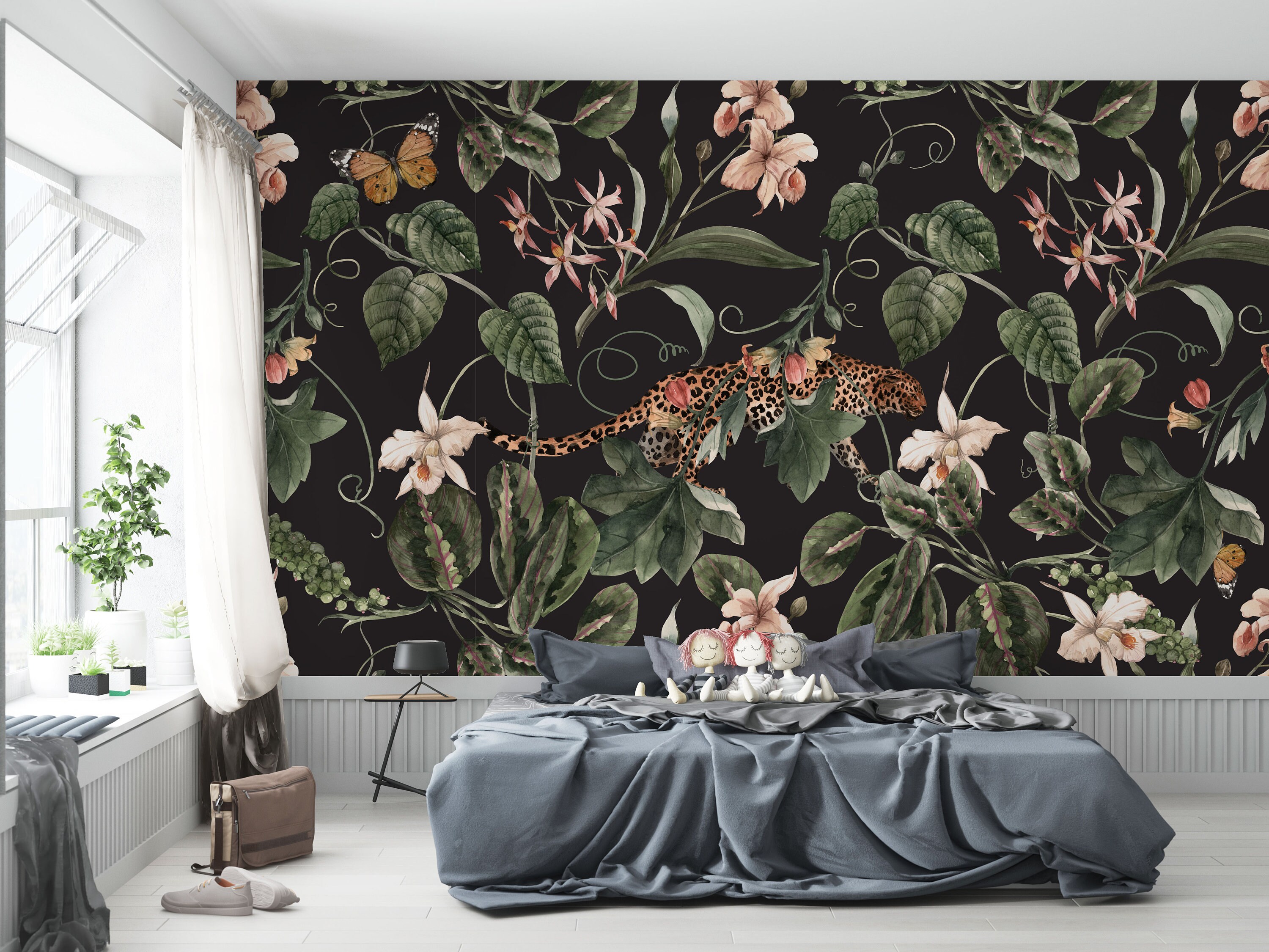 Leopard Jungle Peel and Stick Wallpaper (removable, Scandinavian Design ...