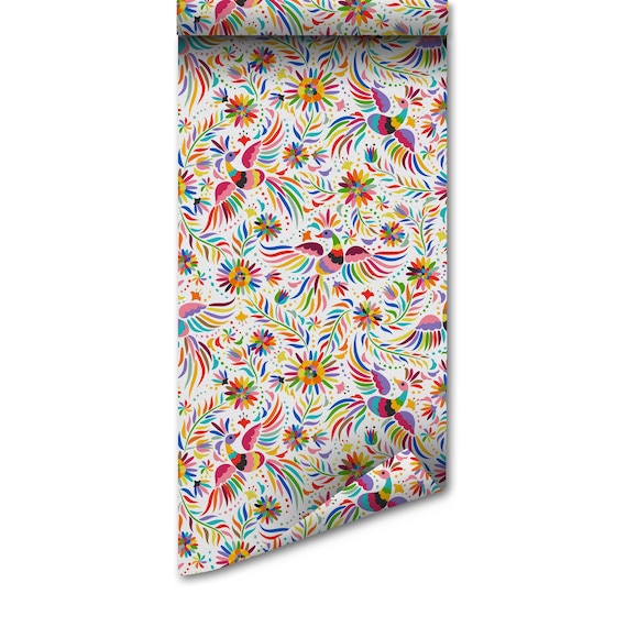 Colorful Mexican Birds Wallpaper Mural Peel and Stick - Bird Wall Art, Renter Friendly