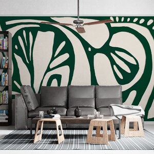 Peel and Stick Wallpaper - Removable Green Mural Wall Art
