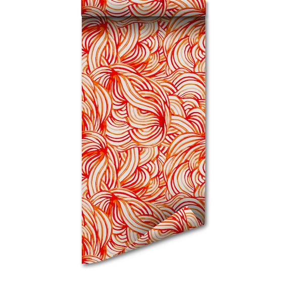 Watercolor Fire Wallpaper - Easy Peel and Stick Removable Decor, Creative Wall Mural, High Quality Print, Non Woven Material