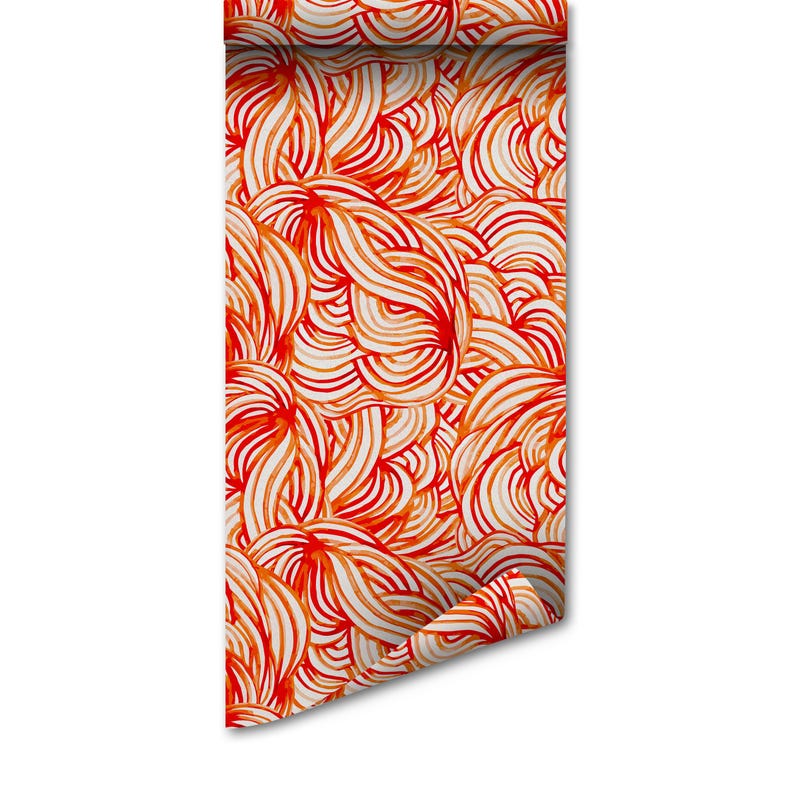 Watercolor Fire Wallpaper - Easy Peel and Stick Removable Decor