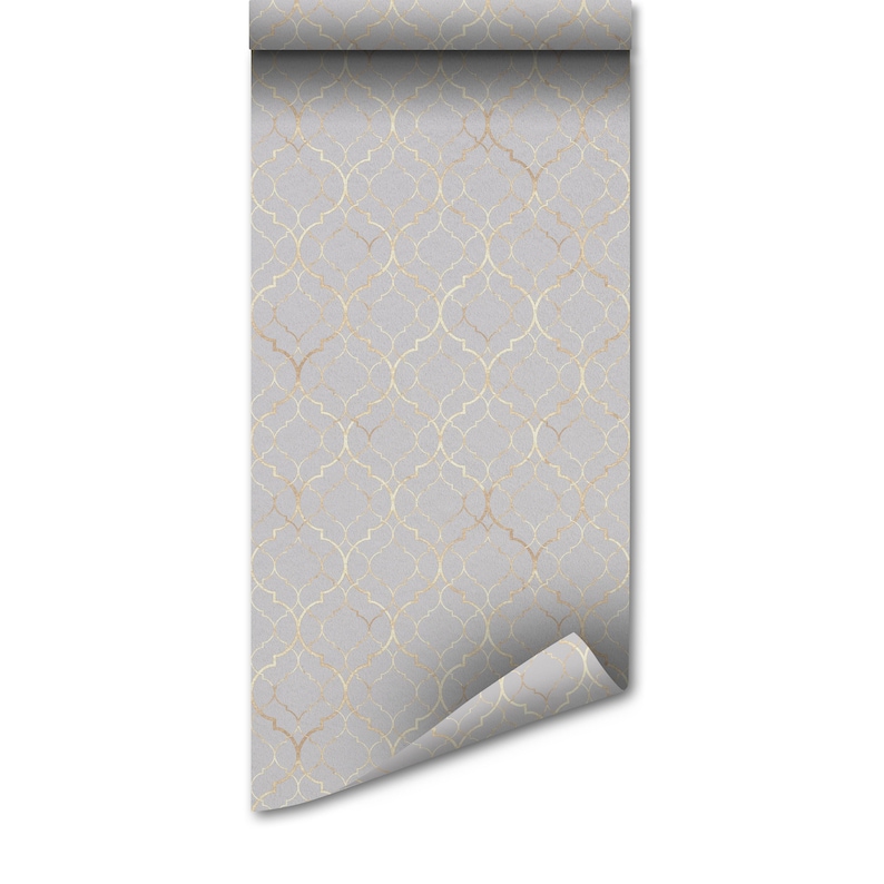 Moroccan Damask Peel and Stick Wallpaper - Cream Brown Gradient, Removable
