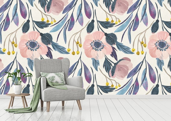 Dangle Flowers Removable Wallpaper Nursery Wall Decor - Etsy UK