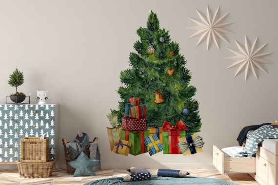 Green Christmas Tree Bell Wall Sticker Green Christmas Tree Bell Wall Sticker