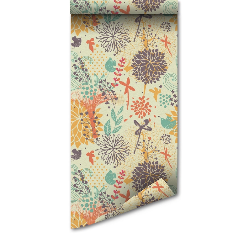 Crazy Autumn Wallpaper Mural Fall Leaves Peel and Stick
