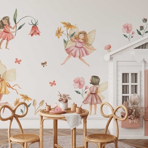 Fairy Nursery Wall Decals, Watercolor Art (peel and Stick, Removable ...