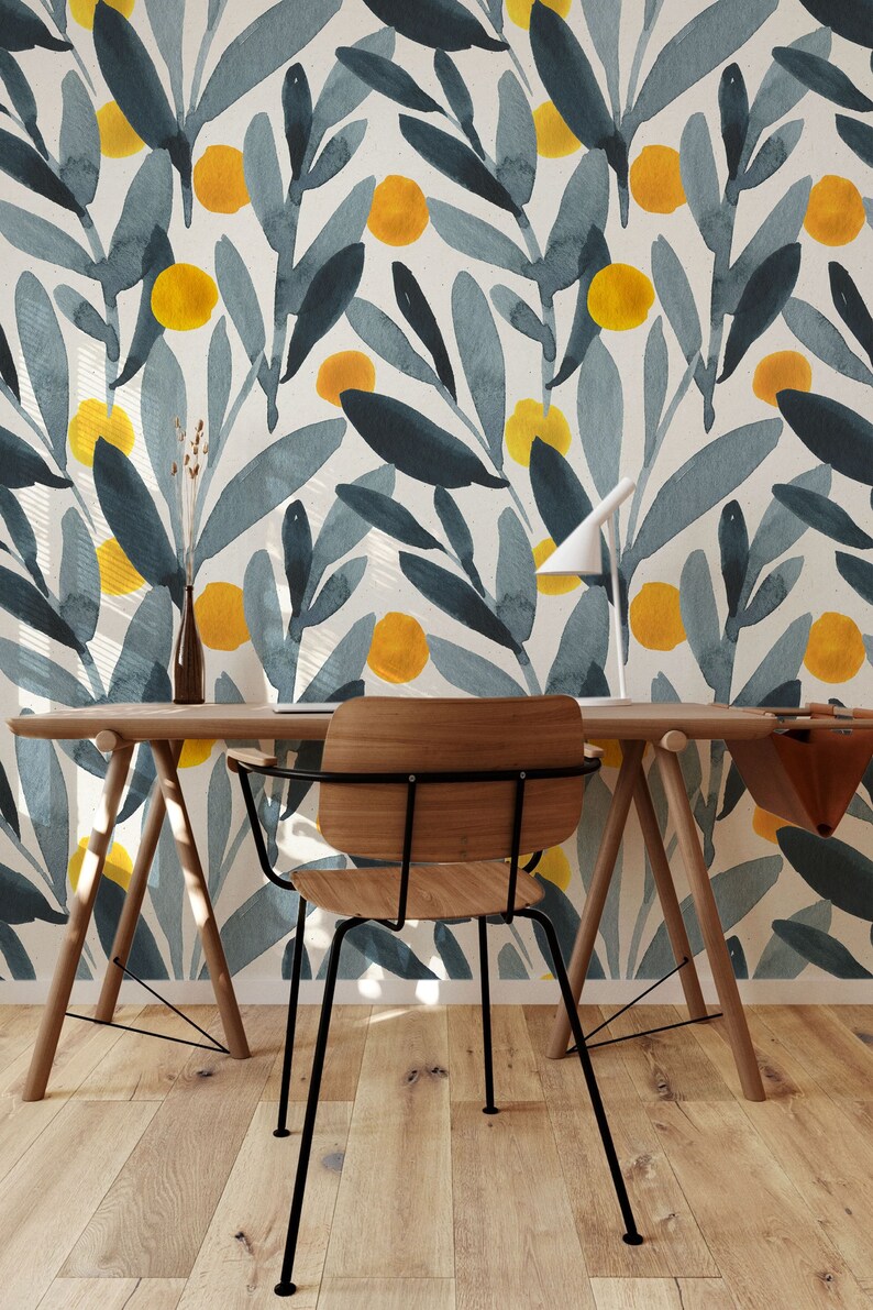 Removable Wallpaper: Painted Orange Scandinavian - Peel and Stick