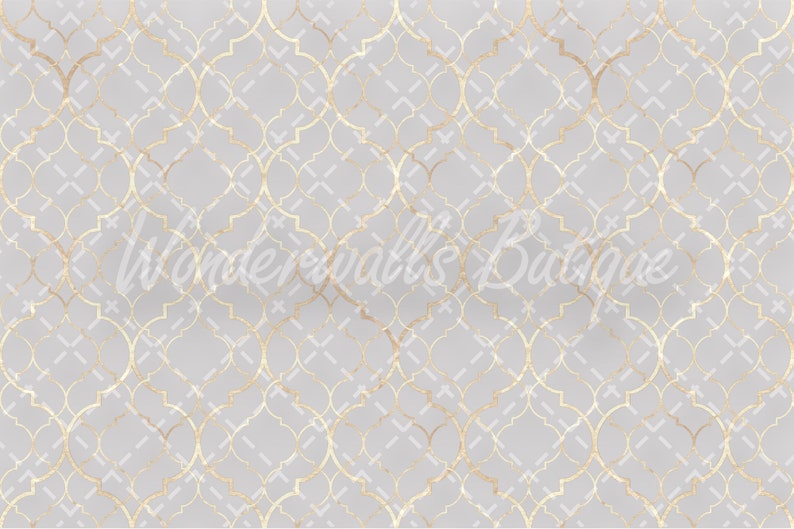 Moroccan Damask Peel and Stick Wallpaper - Cream Brown Gradient, Removable
