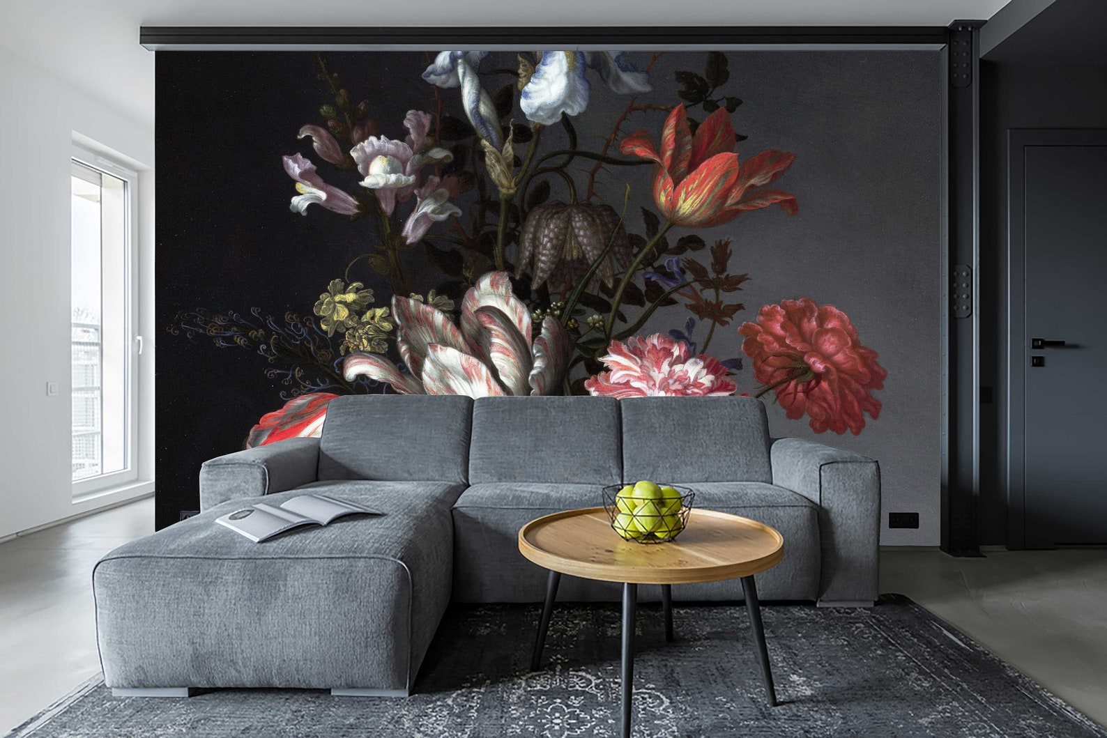 Dutch Dark Vintage Floral Removable Wallpaper Peel and Stick Etsy