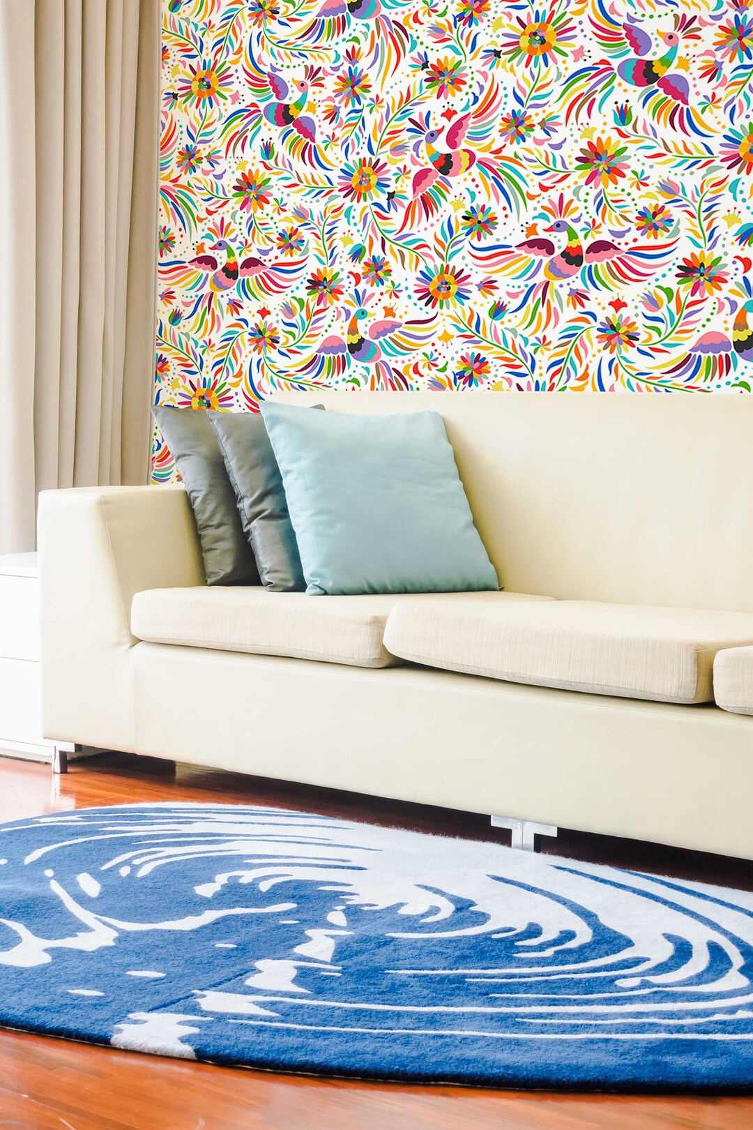 Mexican Embroidery Birds Removable Wallpaper Self-adhesive - Etsy