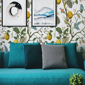 Peel and Stick Wallpaper: Scandinavian Vintage Pattern - Removable