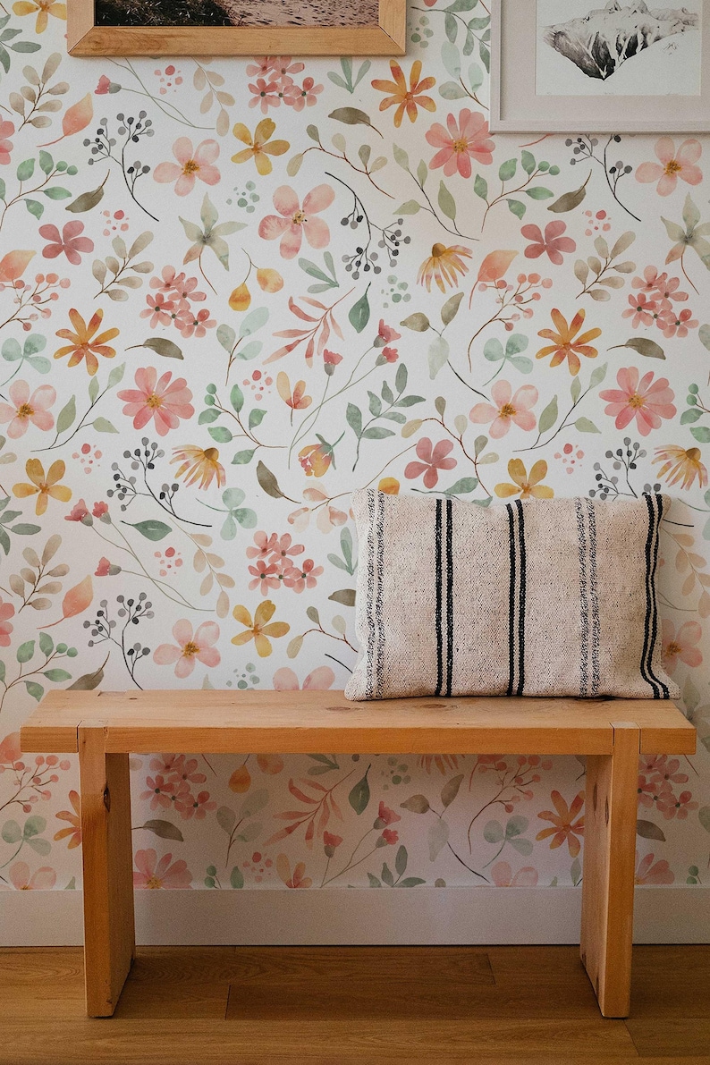 Spring Wildflower Wallpaper | Peel and Stick, Traditional