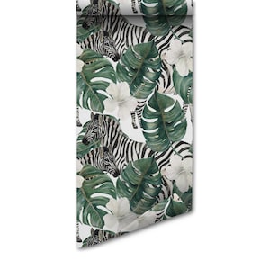 Leaf Zebra    | Leaf Zebra   Removable Wallpaper | Peel and Stick |  #42AC