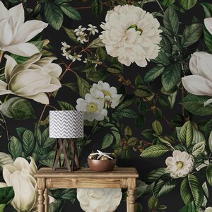 Self Adhesive Wallpaper: Moonlit Garden Botanical - Removable Peel & Stick
