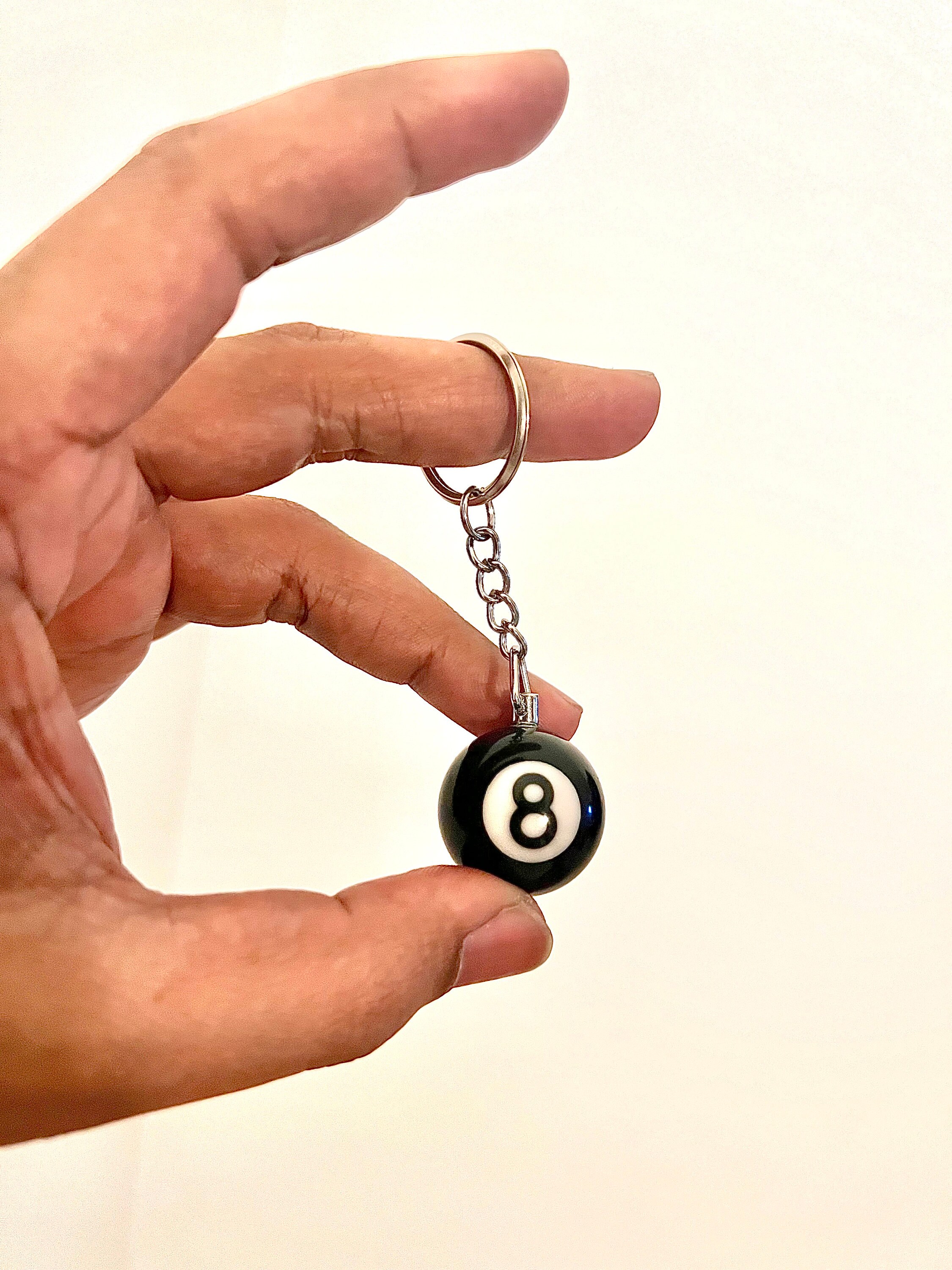 Mini 8 Ball, Eight Ball Keychain 8 Ball Keyring, Billiards Backpack Tag, Birthday Gift for Pool
