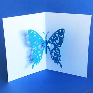 Plotter file 3D Pop-Up Butterfly Folding Card Valentine's Day Mother's Day Birthday