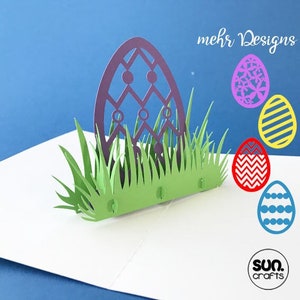 Carte pop-up de fichier traceur Oeuf de Pâques, carte pliante 3D inhabituelle pour les vœux de Pâques