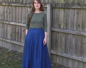 Evelyn Style Skirt, Long Denim Skirt for Women, Denim Maxi Skirt with Pocket, High Waisted Skirt, Aline Jean Skirt, Full Modest Denim Skirt