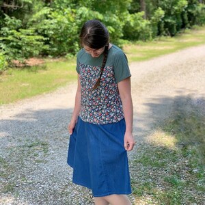 Cute modest denim skirts online