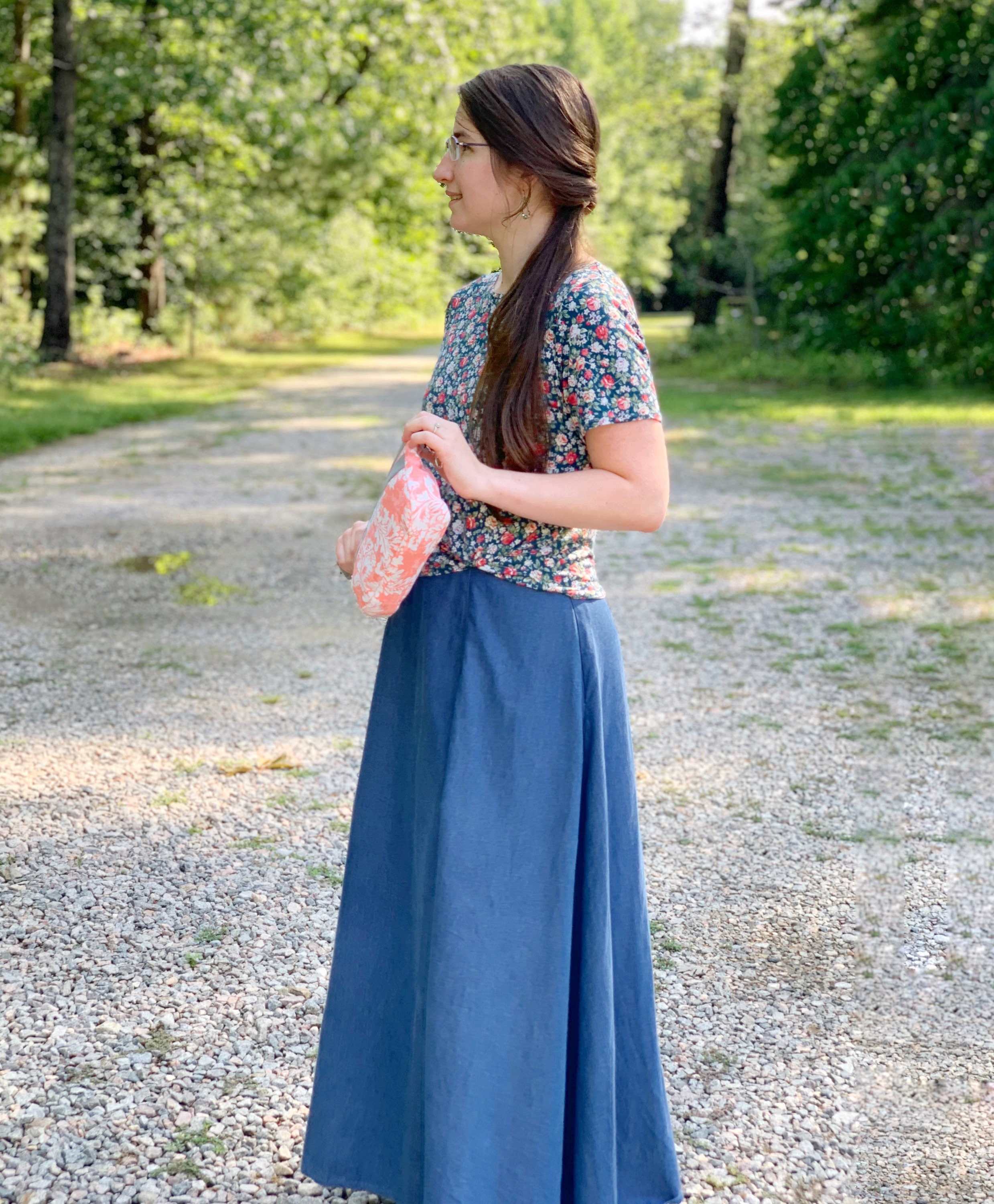 Long modest jean skirts top