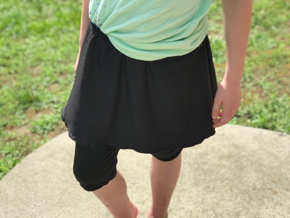 Girls' Custom Sewn Swim Skirt With Built-in Leggings, Black Modest Skirted  Leggings for Girls, Modest Activewear & Swimwear for Toddlers And 