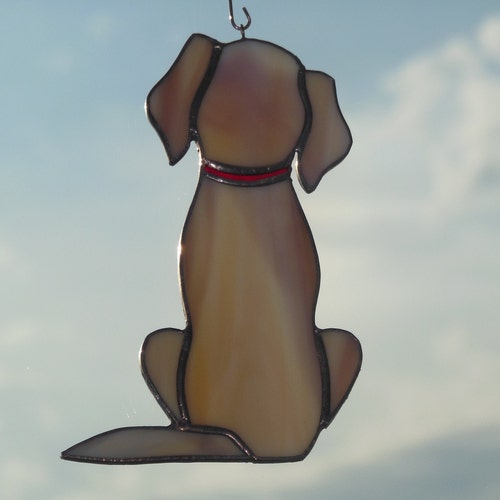 Golden Retriever Labrador Dog Stained Glass Suncatcher Puppy Etsy
